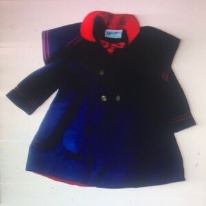 Kids Navy Blue and Red Coat